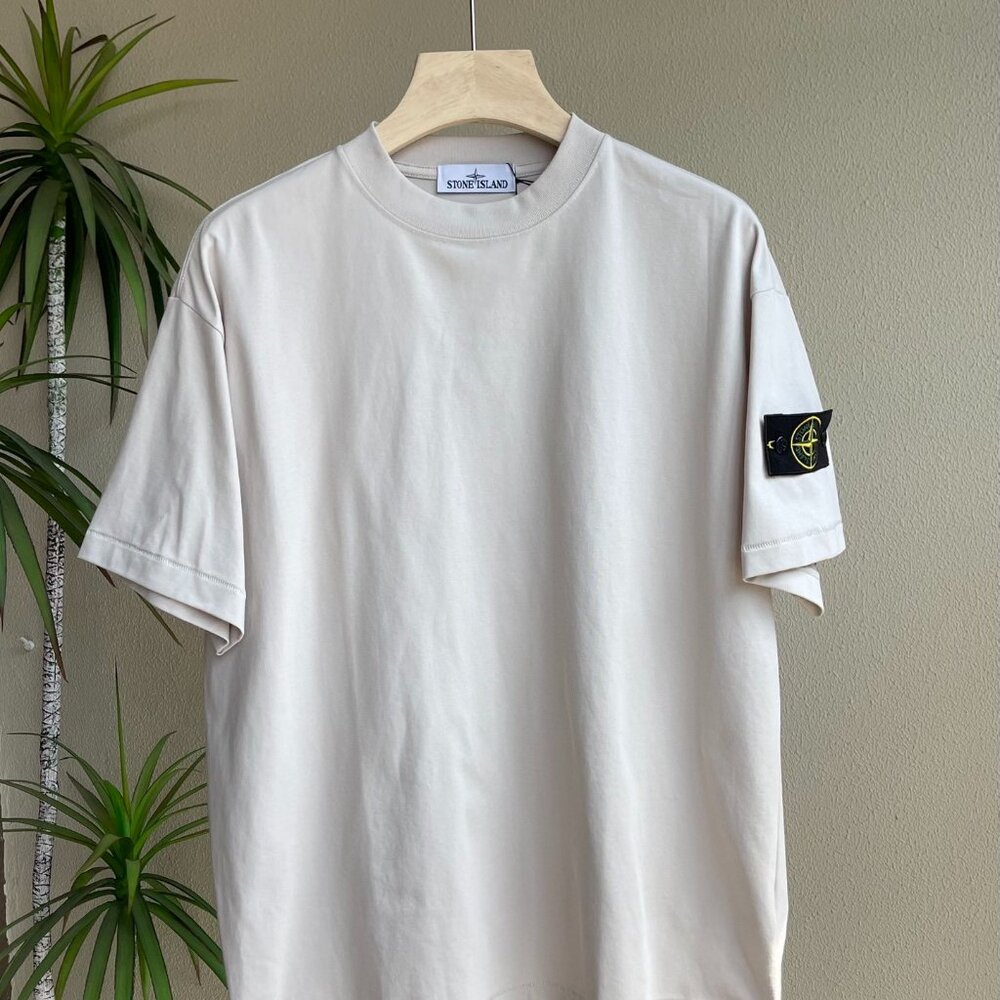 Stone Island basic solid color round leader badge short-sleeved T-shirt